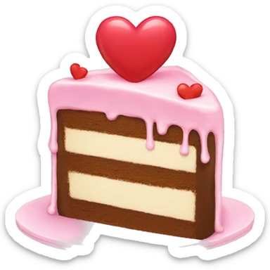 a cake with a heart sticker