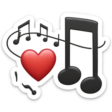 Music symbol with heart  sticker