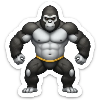 Genere moi un gorille blanc ou l'on voit tout son corps sticker