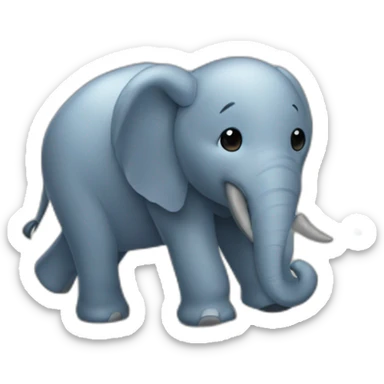 Un elefante se balanceaba sobre la tela de una araña sticker