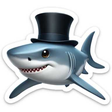 Shark with a top hat sticker