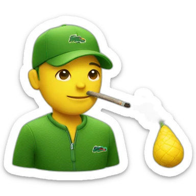Weed smoker with lacoste yellow puffer sticker