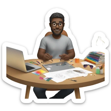 Designer in work sticker