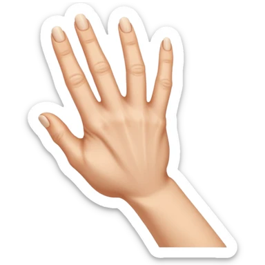 A hand and the thumb, index and middelfinger are stretched sticker