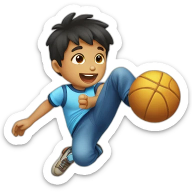 niño jugando sticker