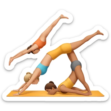 two people downward dog sticker