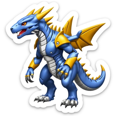  Cool Edgy Shiny Greymon-Vernid-Weregarurumon full body sticker