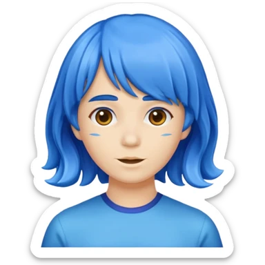 blue wig sticker