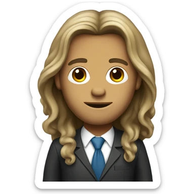Long haired hippie in a business suit sticker