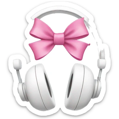 white headphone with pink bows on them sticker