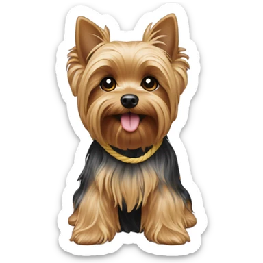 Yorkie dog playing with rope toy sticker