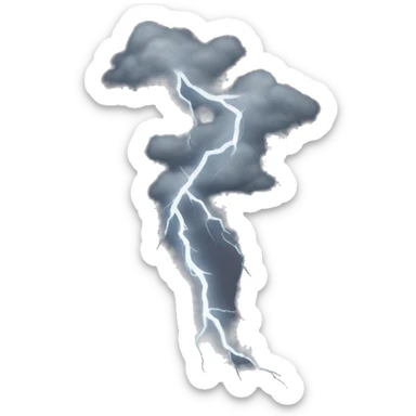 thunder lightning black sticker