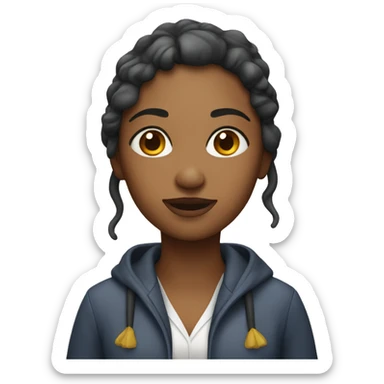 A woman with puddles  sticker