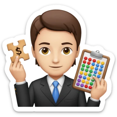 aUDITOR with spreadsheet emoji, ADD A puzzle and a Balance for accounting sticker