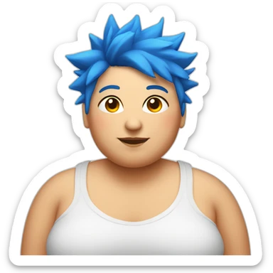 Older fat lesbian Chilean very short spiky bright blue hair sticker