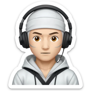 ninja, ninja with white headphone sticker