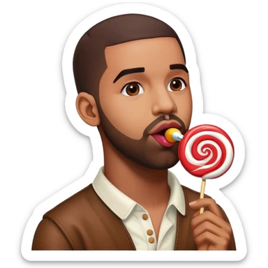 drake licking a lollipop  sticker