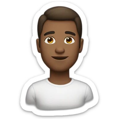 Beats Man brown hair with sticker