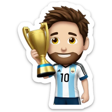 messi con la copa del mundo con argentina sticker