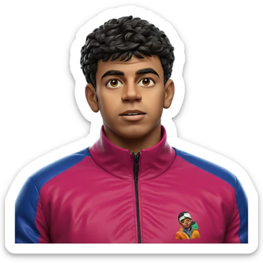 cool boy in multicolored jacket sticker