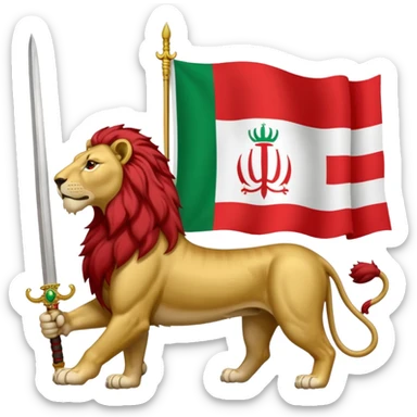 Irans pahlavi periods flag sticker