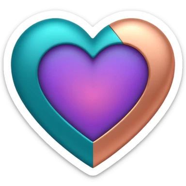 I need a teal, orange , purple, and rose gold Heart emoji  sticker