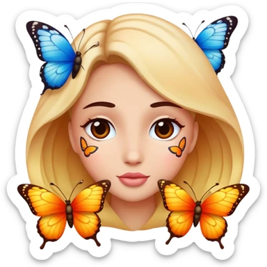 Love face with butterflies  sticker