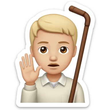 cartoon character with Resentment - bitter indignation at having been treated unfairly - waving cane sticker