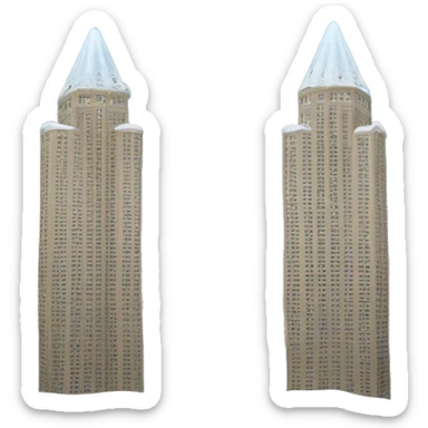 twin towers with christmas hat sticker
