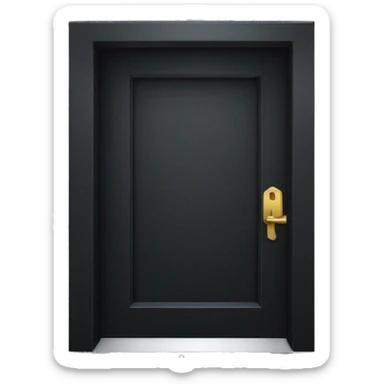 black door ajar with a key sticker