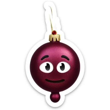 Antique Burgundy giltter chirstmas ornament sticker