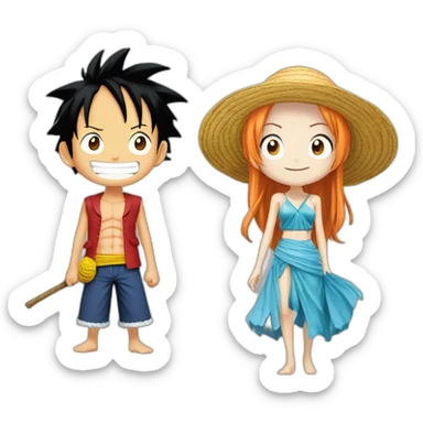 Luffy x nami sticker