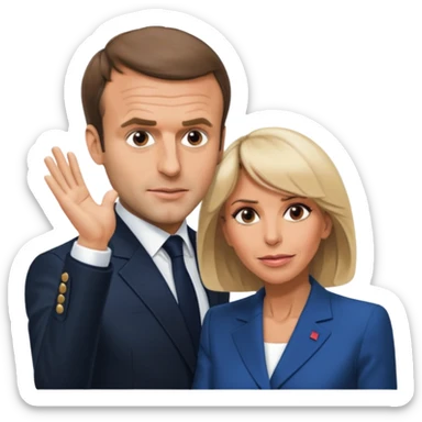 Emmanuel Macron se faisant gifler par Brigitte macron sticker