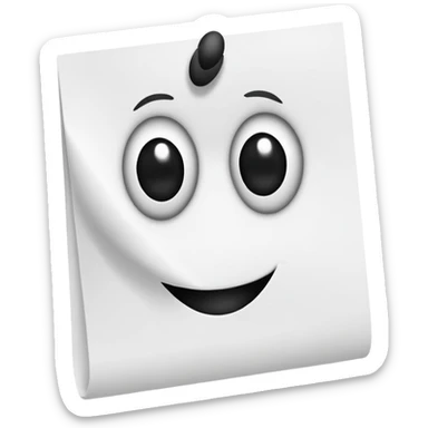 Job application with black feet black hand with the eyes and a mouth but it has to be a blank paper and with the text job at the top of the paper sticker