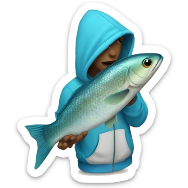 Fish wth hoodie sticker