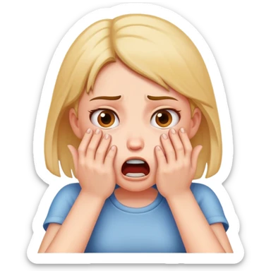 girl choking herself with her hands angrily sticker