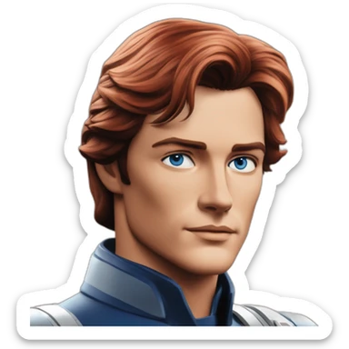 alain delon young space traveller blue eyes neat red hair sticker