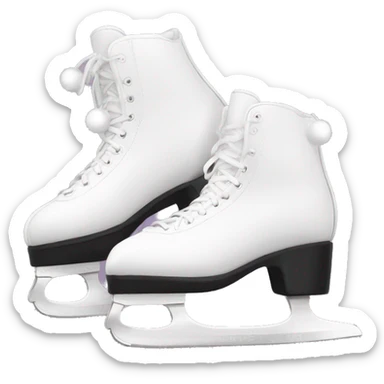 White figure skates with Pom poms sticker