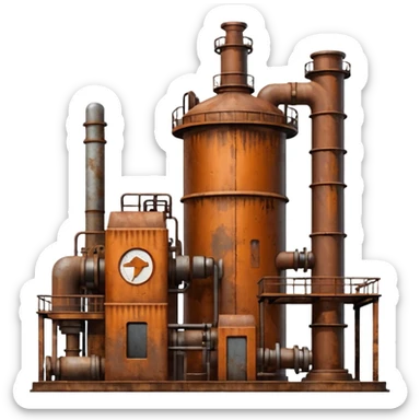 oil pumping station steel  sticker