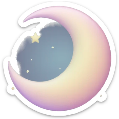 Pastel Crescent moon sticker