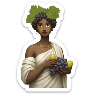 Greek Sappho holds a bunch of grapes in her hand sticker