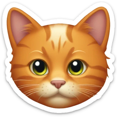 orange cat with winter scar sticker