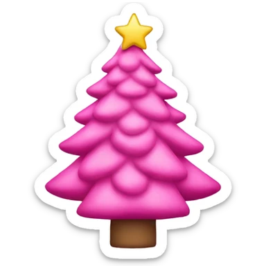 pink christmas tree  sticker
