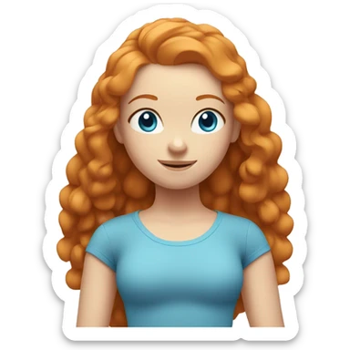 Ginger girl with blue eyes in pilates pose sticker