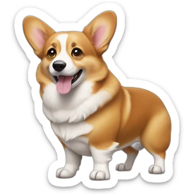  corgi sits on its hind legs like a gopher sticker