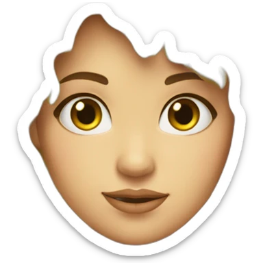 Chica pelo moreno ojos verdes abrazando chica rubia con rizos sticker