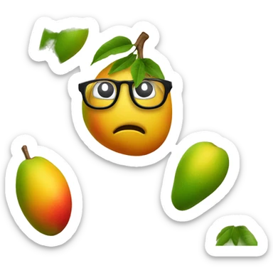 mango with glasses sticker