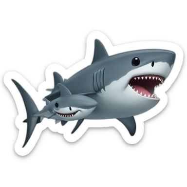Shark and tuna furry sticker