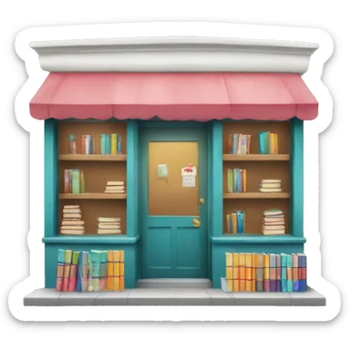 street shop with books and bubbles sticker
