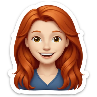 Long haired redhead winking  sticker